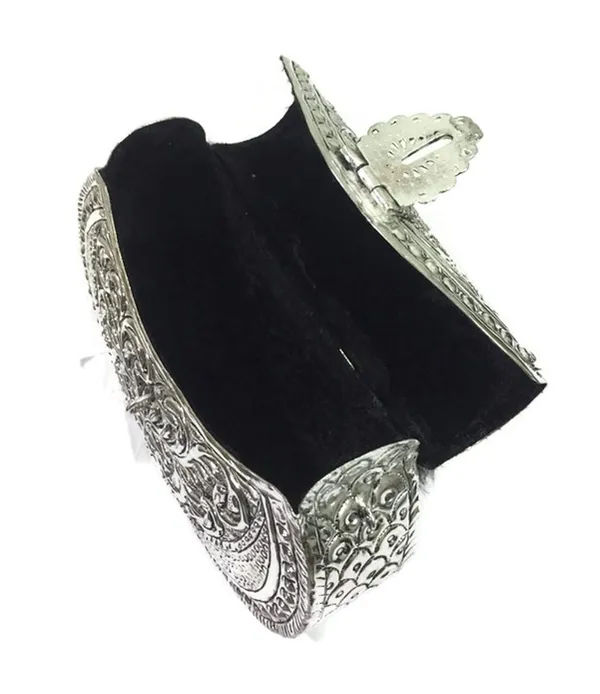 Silver Brass Metal Ethnic Handbag for Women 001